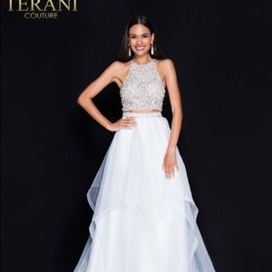 Terani Couture,  2 Piece, Ivory Color Dress. Brand New!